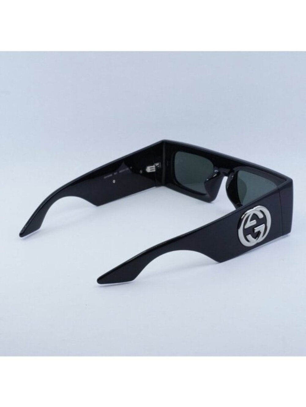 Gucci GG1646S 001 Sunglasses Black Rectangle Frame, Grey Lenses - Picture 10 of 11